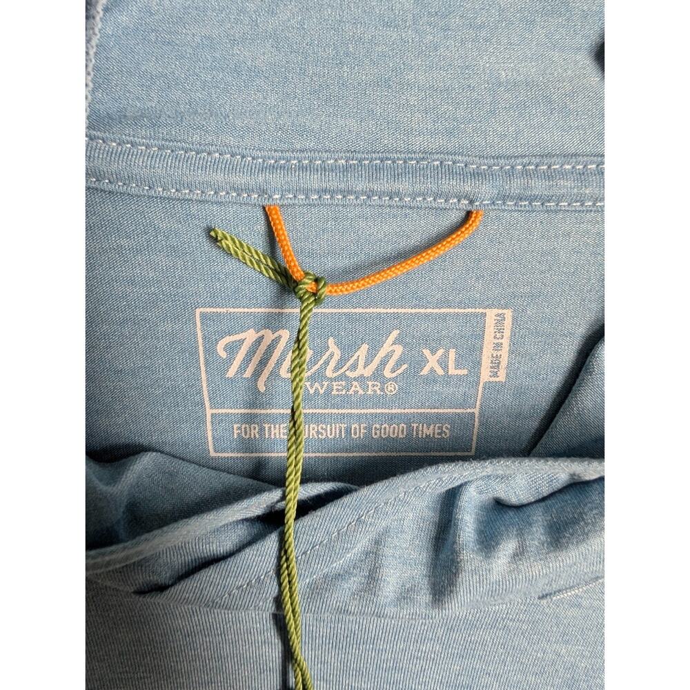 NWT Marsh Wear Hooded Pocket T-Shirt Mens XL Buxton HD Niagara Mist Heather - Picture 3 of 6